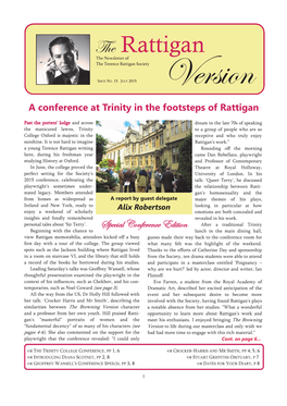 The Rattigan the Newsletter of the Terence Rattigan Society ISSUE NO