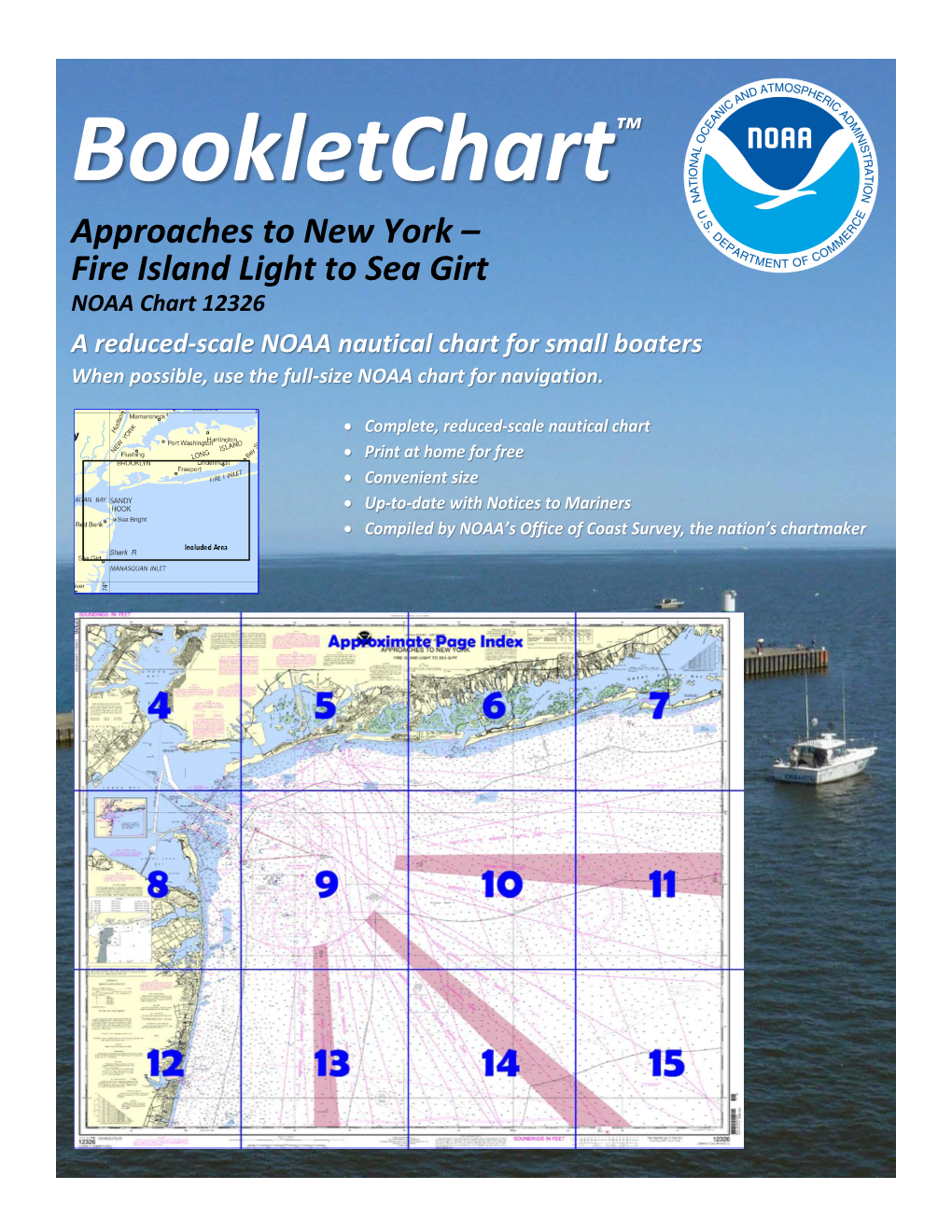 Bookletchart™ Approaches to New York Fire Island Light to Sea Girt