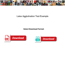 Latex Agglutination Test Example