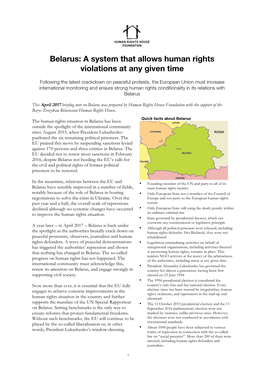 Belarus: a System That Allows Human Rights Violations at Any Given Time