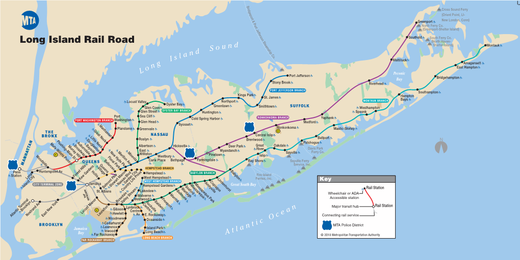 Long Island Rail Road T E a Shelter Island) Montauk D M U N S S O H Ip D C N O L A