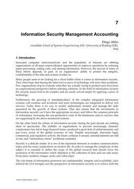 Information Security Management Accounting