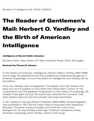 The Reader of Gentlemen's Mail: Herbert O