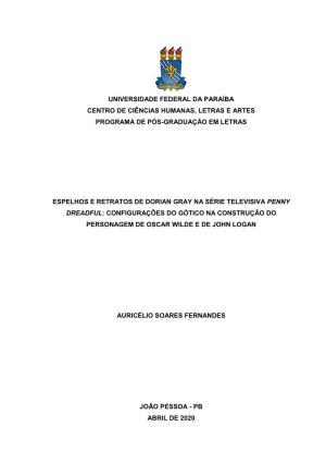 Universidade Federal Da Paraíba Centro De Ciências Humanas, Letras E Artes Programa De Pós-Graduação Em Letras Espelhos E