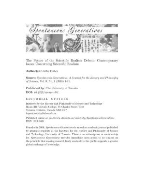 Contemporary Issues Concerning Scientific Realism
