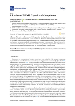 A Review of MEMS Capacitive Microphones