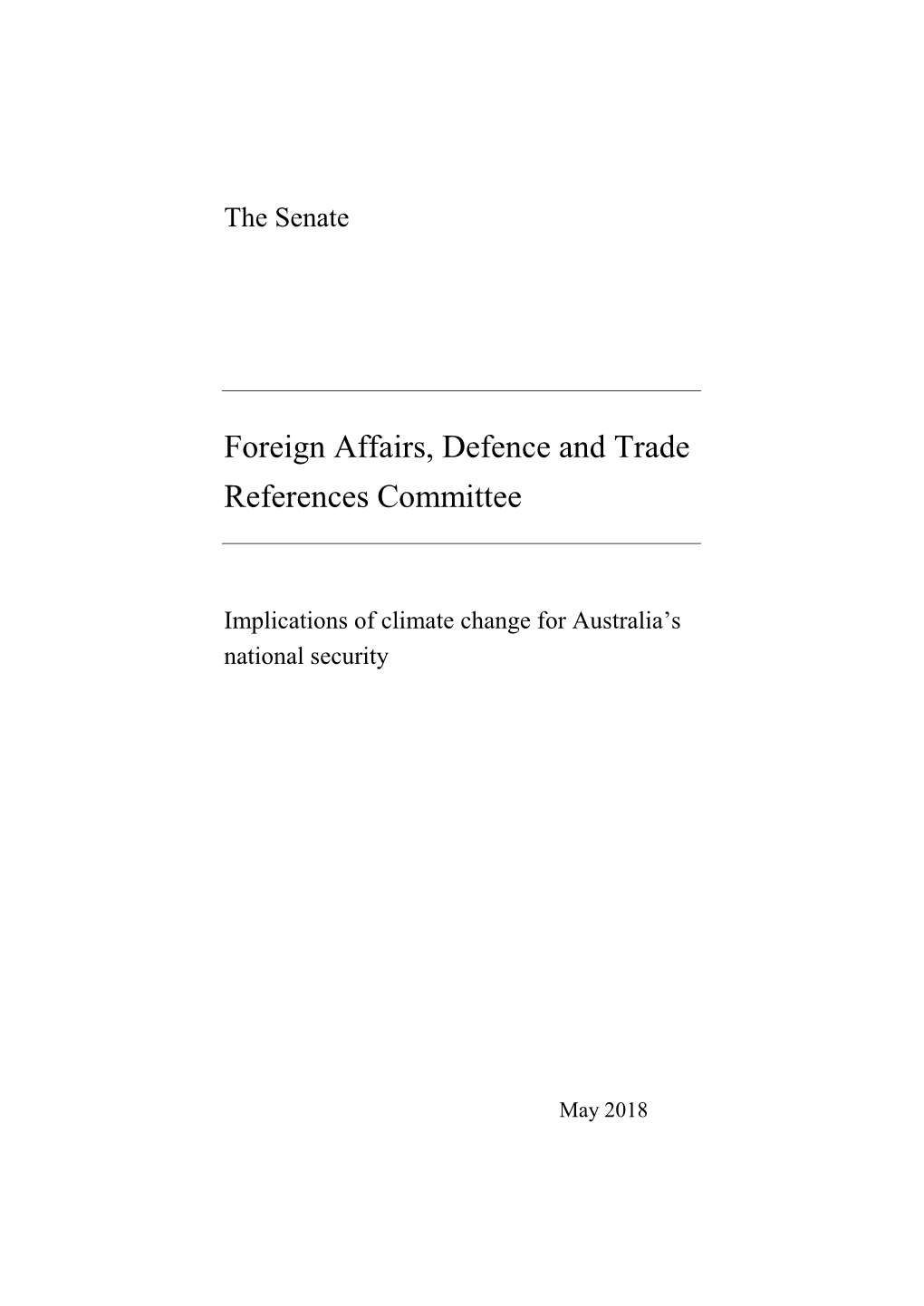 Foreign Affairs, Defence and Trade References Committee