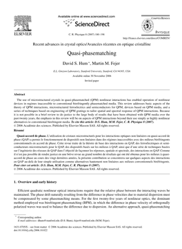 Quasi-Phasematching