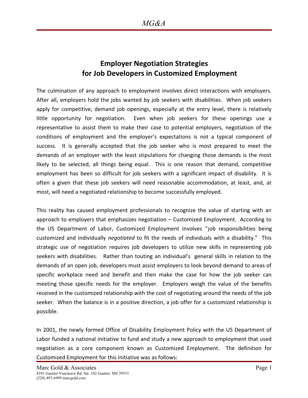 Employer Negotiation Strategies