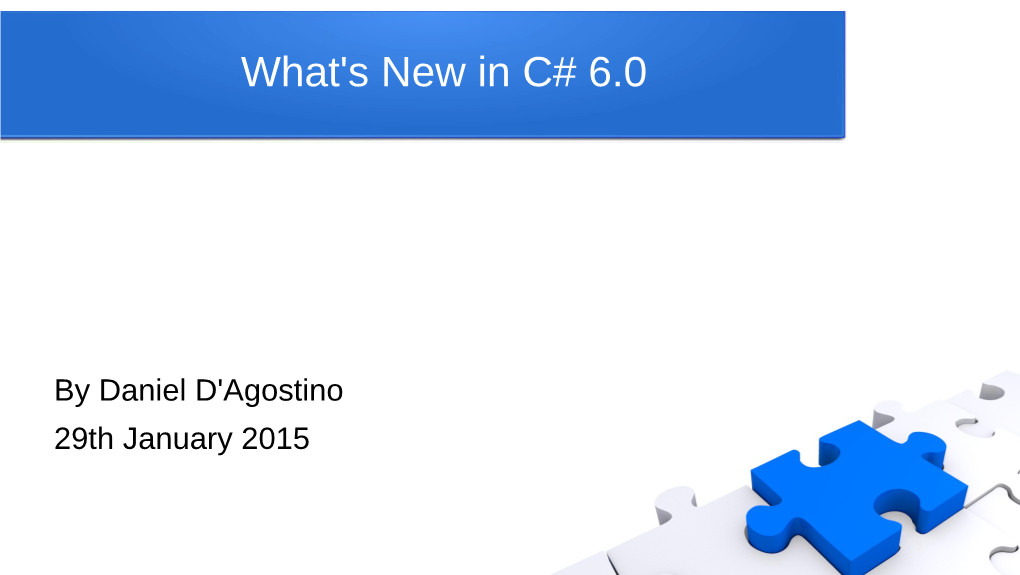 What's New in C# 6.0