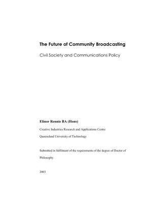 The Future of Community Broadcasting