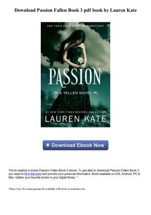 Download Passion Fallen Book 3 Pdf Ebook by Lauren Kate
