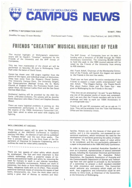 University of Wollongong Campus News 18 May 1984