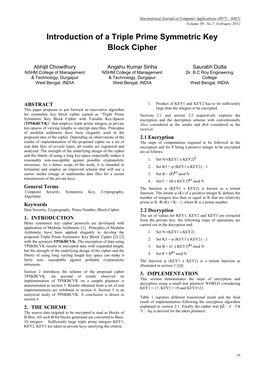 Introduction of a Triple Prime Symmetric Key Block Cipher