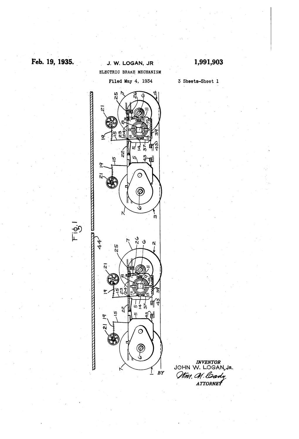 Feb. 19, 1935. J. W. LOGAN, JR 1,991,903 IEEE