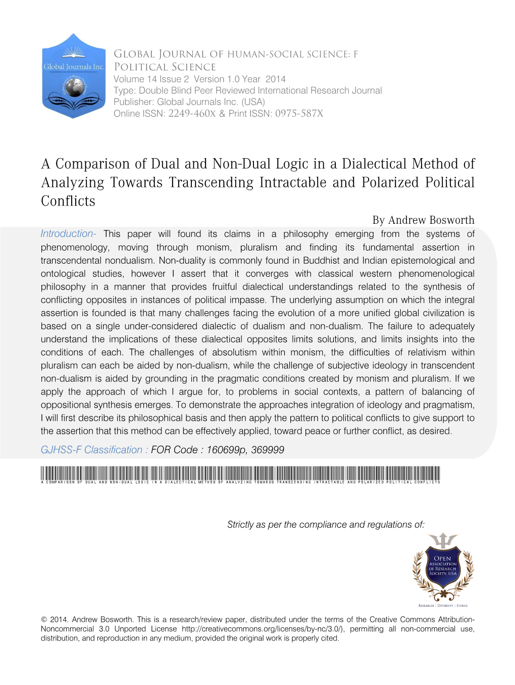 A Comparison of Dual and Non-Dual Logic in a Dialectical Method Of