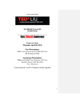 First Tedxliu Conference