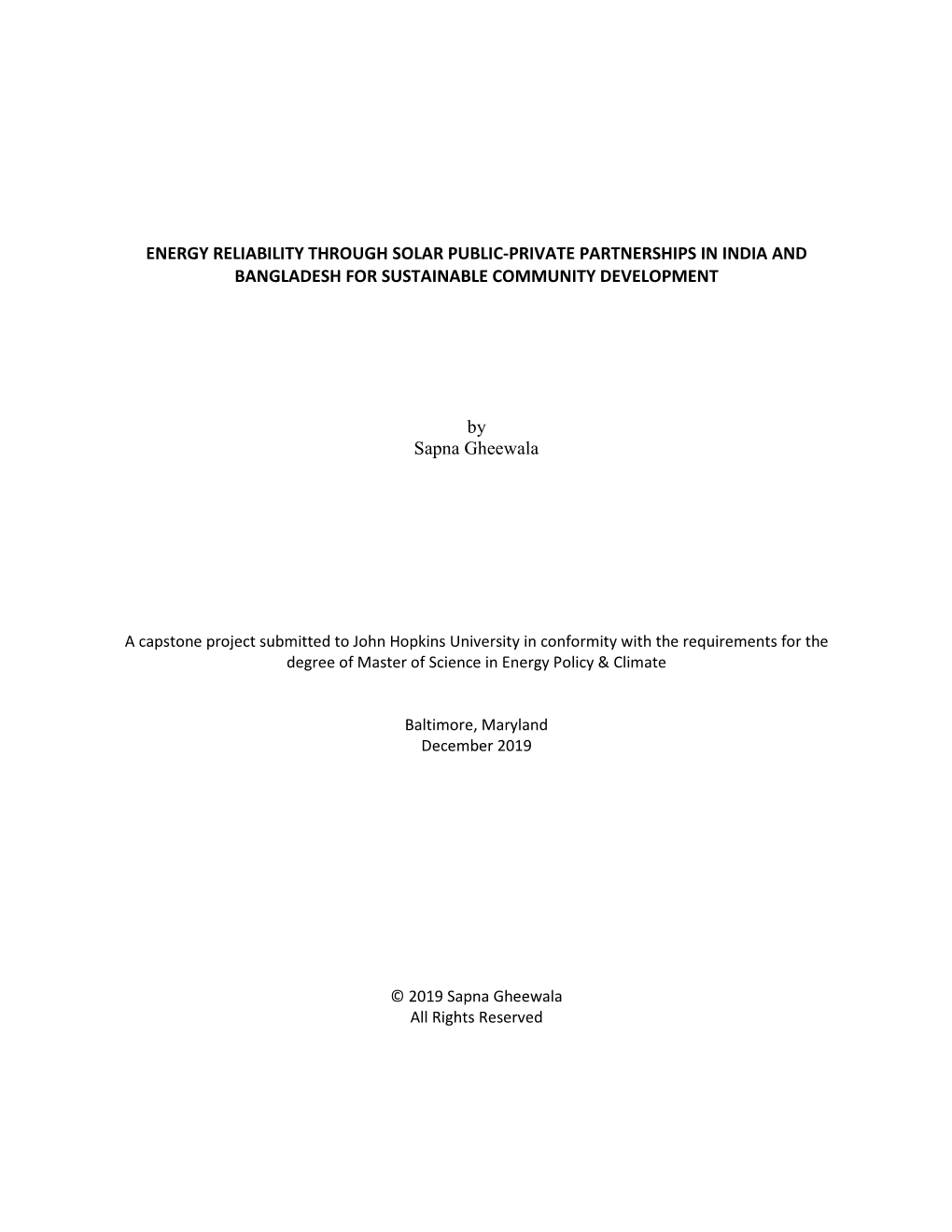 Energy Reliability Through Solar Public-Private Partnerships in India and Bangladesh for Sustainable Community Development