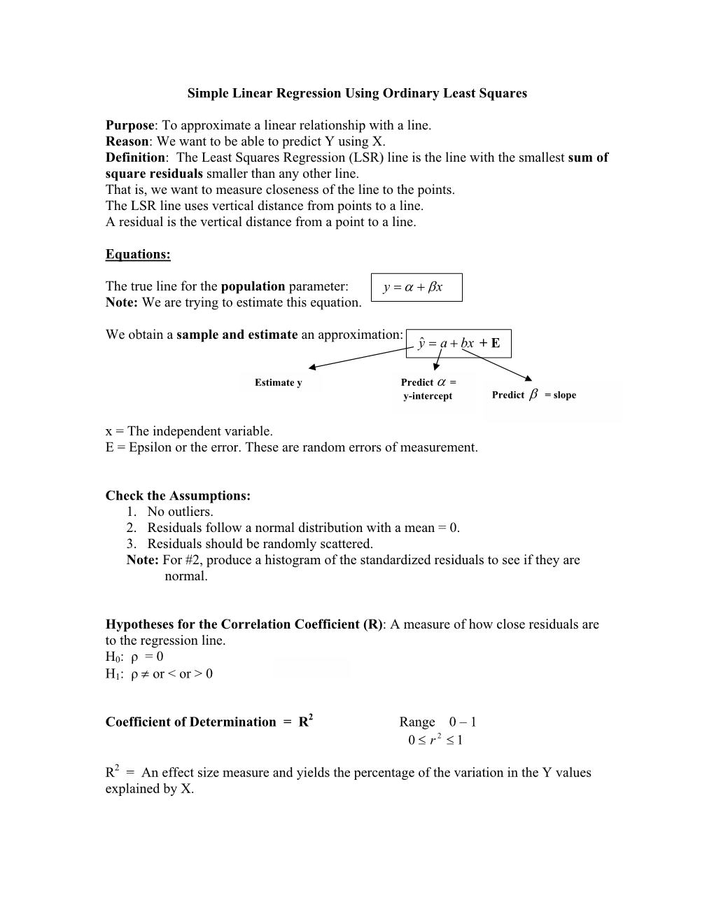 Linear Regression Using Ordinary Least Squares