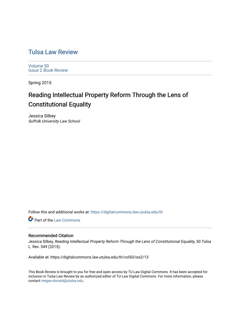 Reading Intellectual Property Reform Through the Lens of Constitutional Equality