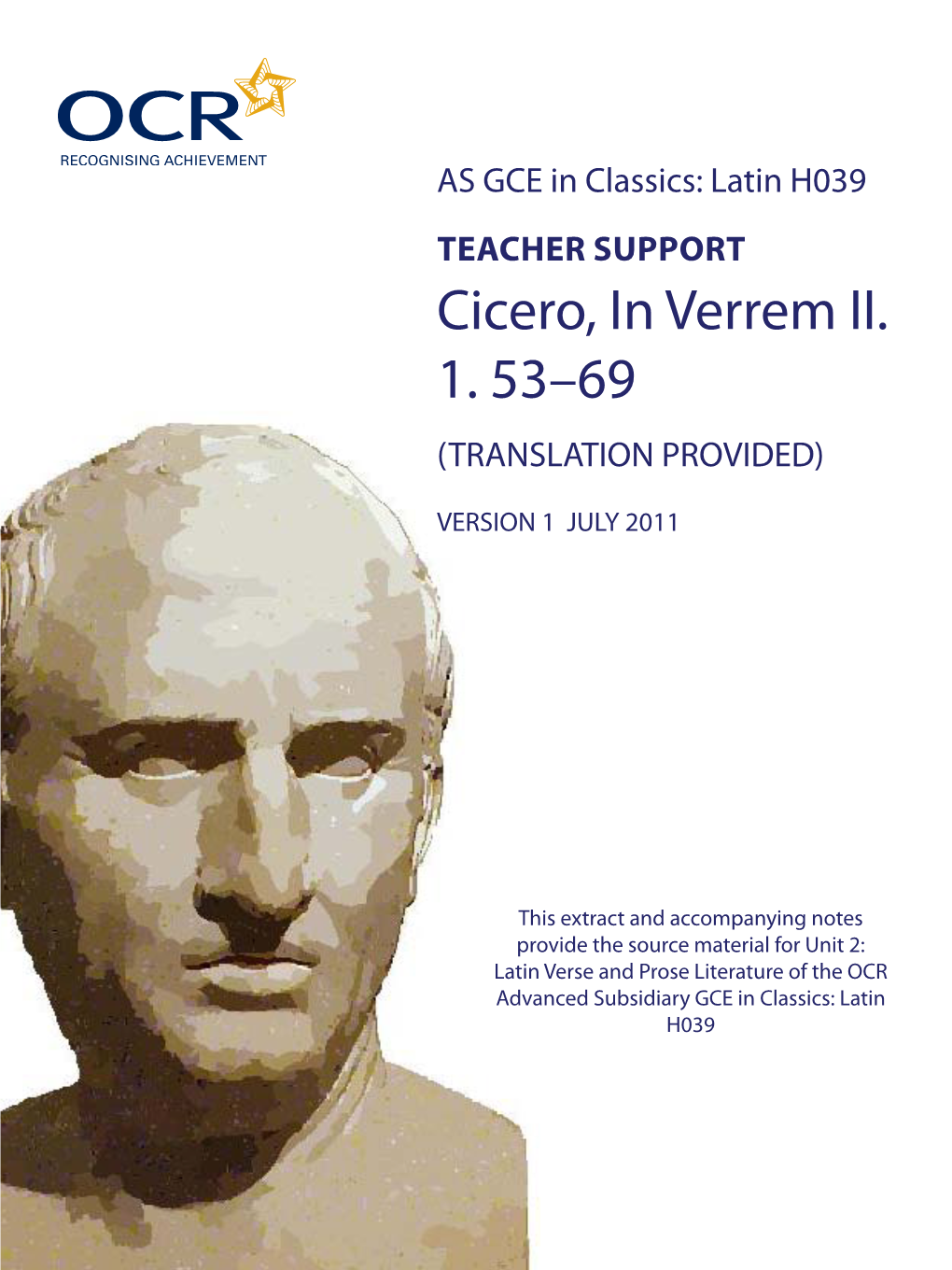 Cicero, in Verrem II. 1. 53–69 (TRANSLATION PROVIDED)