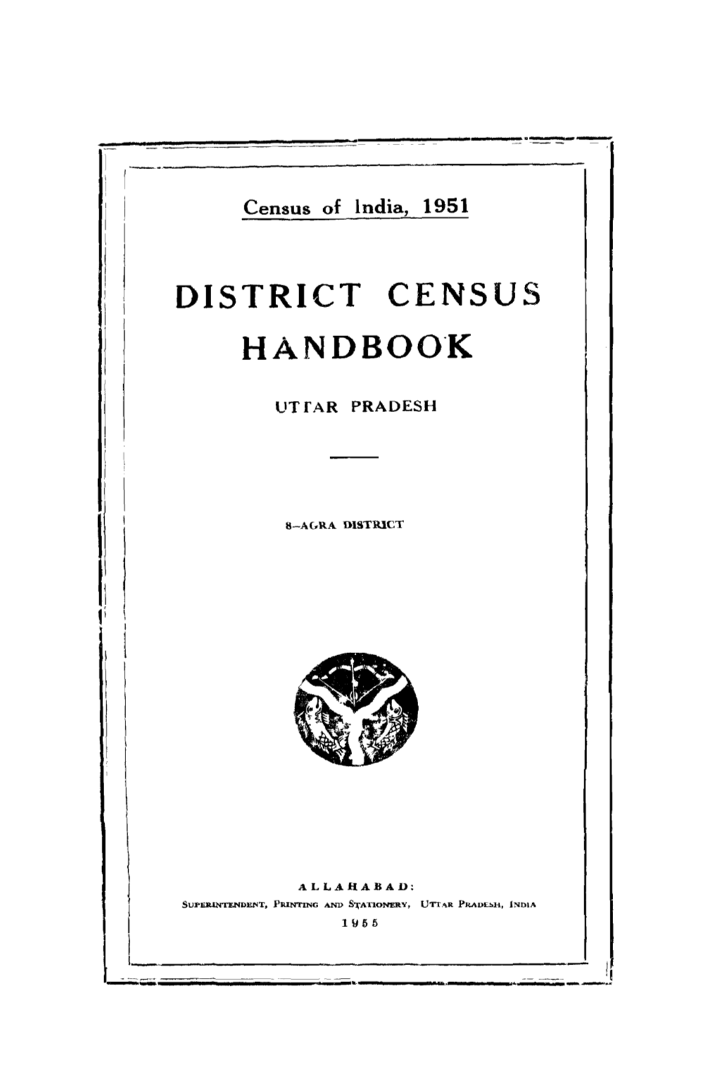 District Census Handbook, 8-Agra, Uttar Pradesh