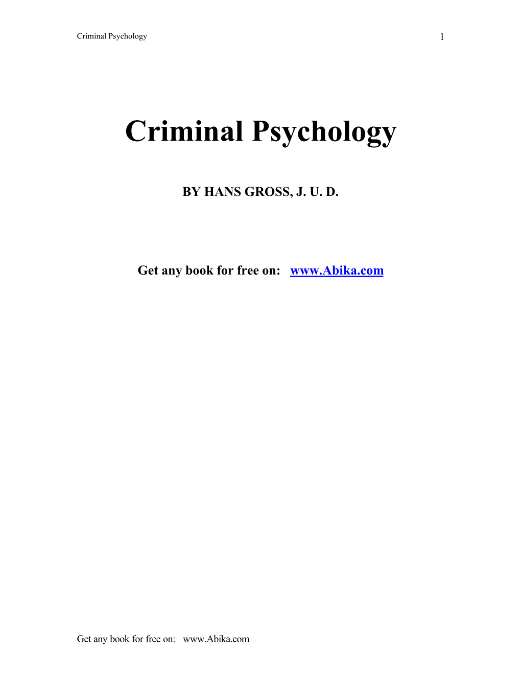 Criminal Psychology 1