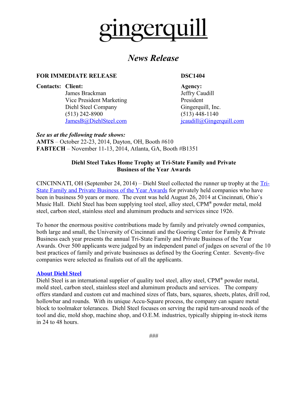 For Immediate Release Dsc1404