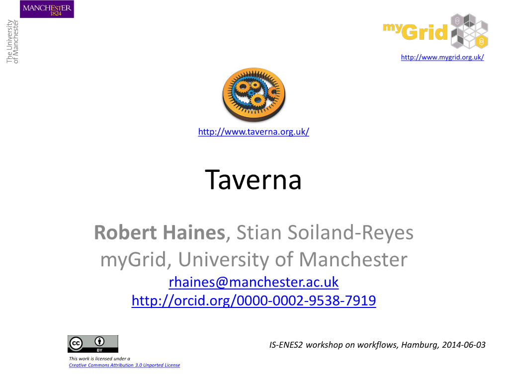 Taverna Workflow Management System