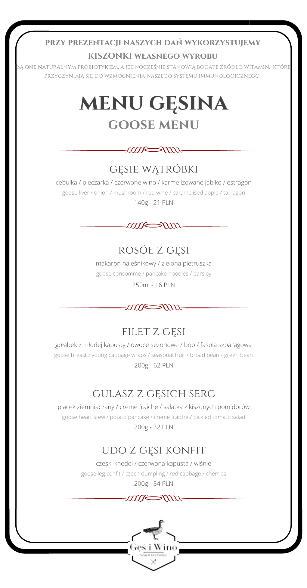 Menu Czerwiec