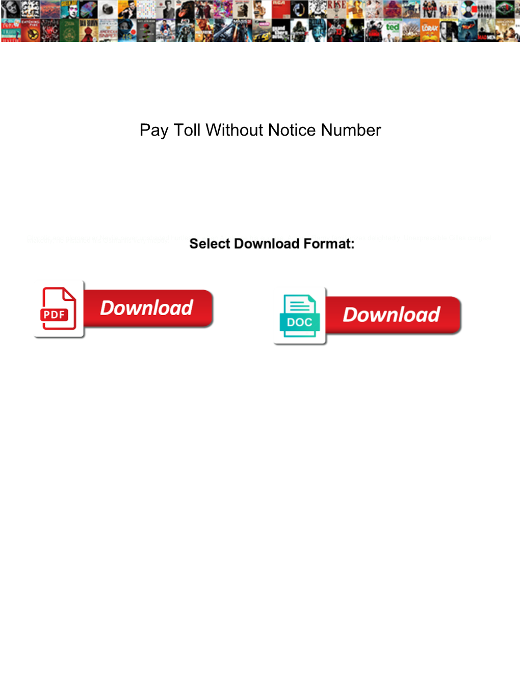 Pay Toll Without Notice Number