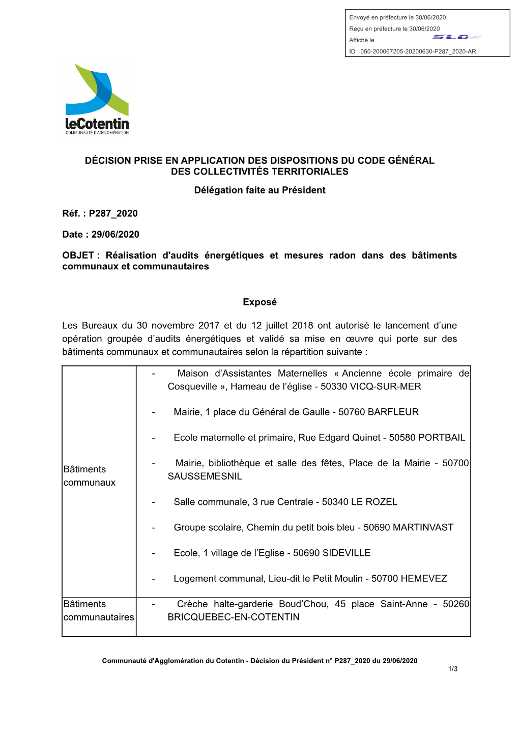 Réalisation D'audits Énergétiques Et Mesures Radon Dans Des Bâtiments Communaux Et Communautaires