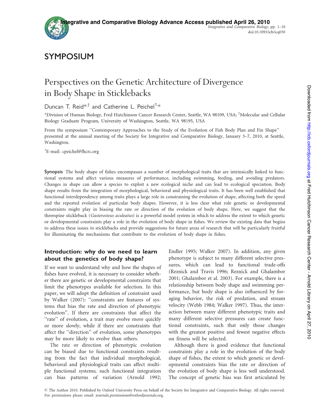 Perspectives on the Genetic Architecture of Divergence in Body