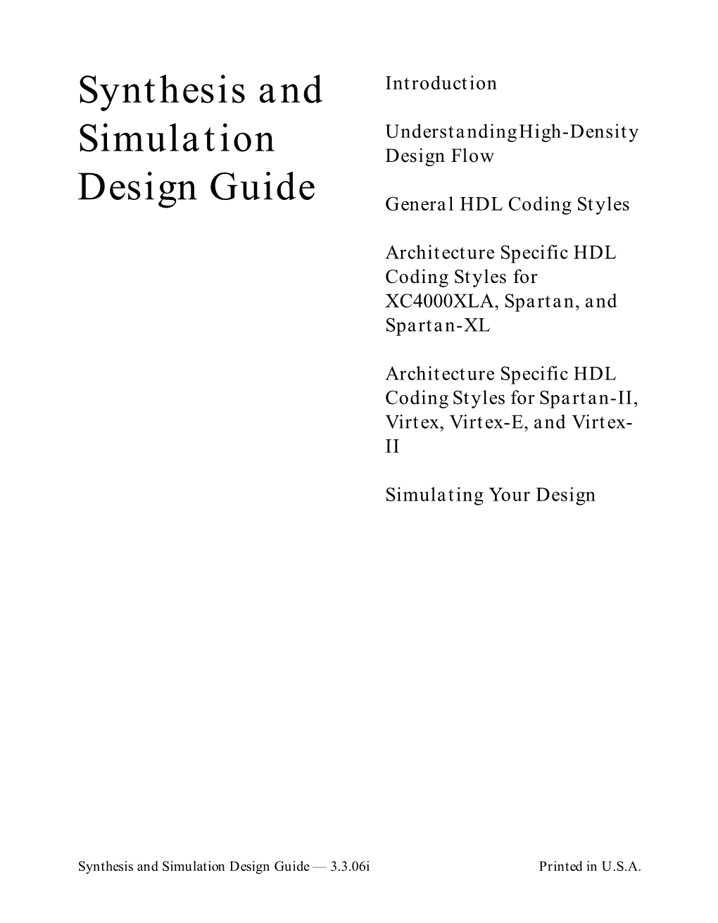 Synthesis and Simulation Design Guide — 3.3.06I Printed in U.S.A