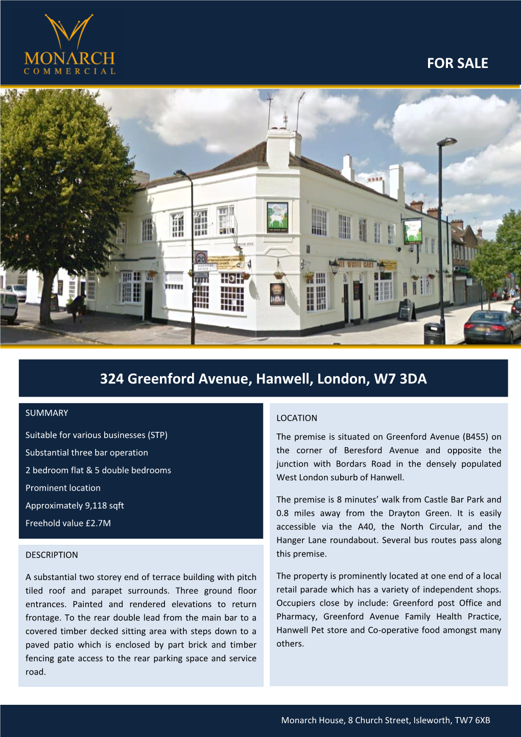 324 Greenford Avenue, Hanwell, London, W7 3DA for SALE