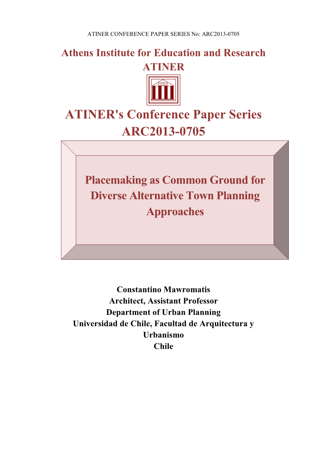 ATINER's Conference Paper Series ARC2013-0705