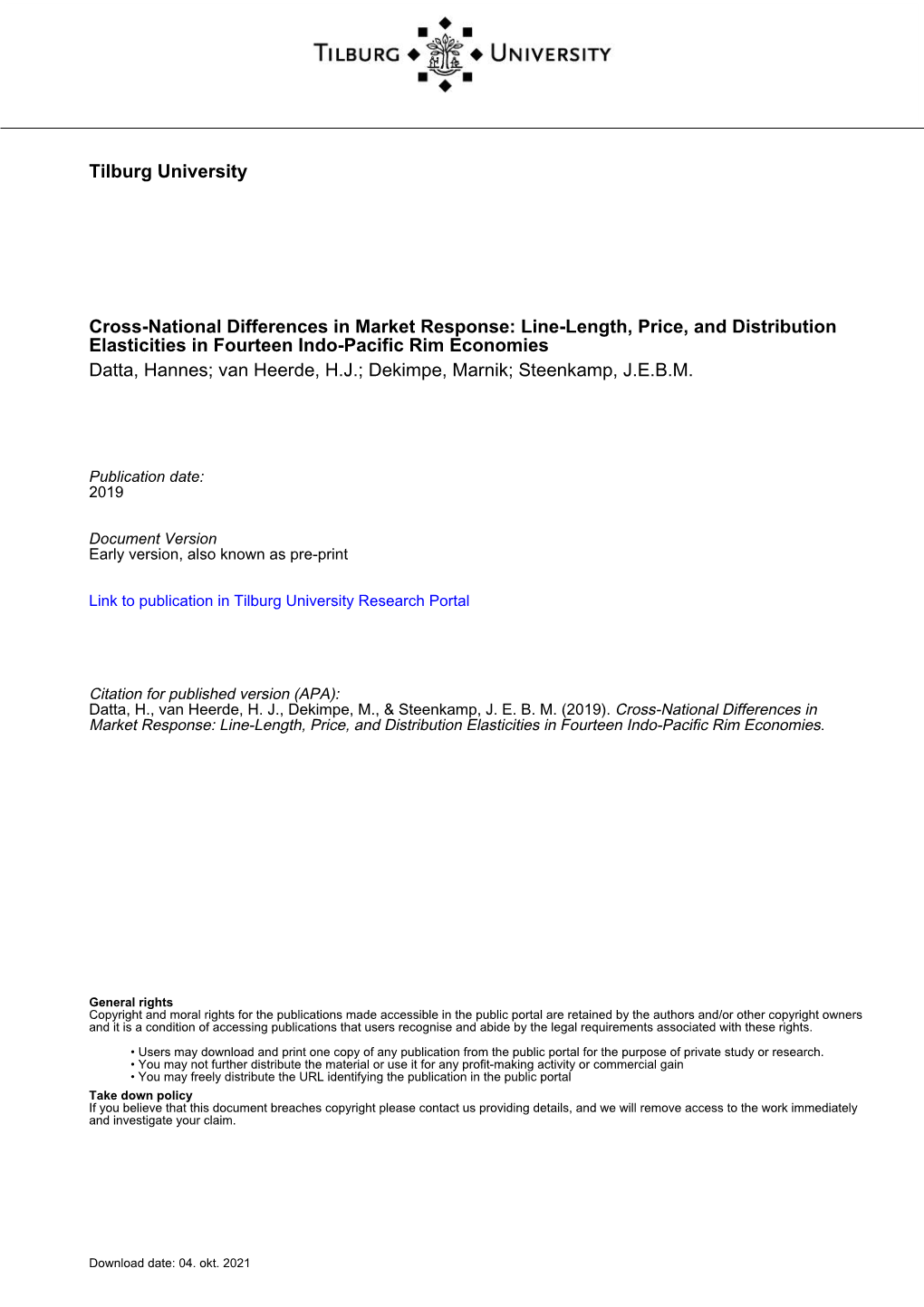 Universality Or Differences in Marketing Elasticities in Emerging Versus Developed Markets? the Moderating Role of Brand Equity