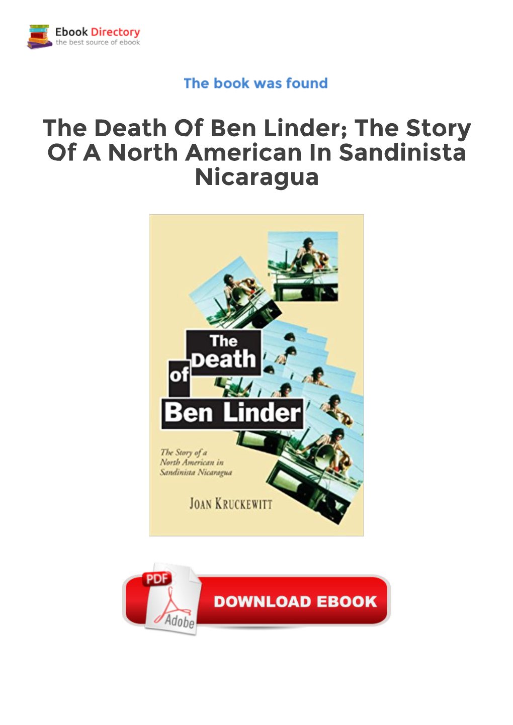 Free Ebooks the Death of Ben Linder; the Story of a North