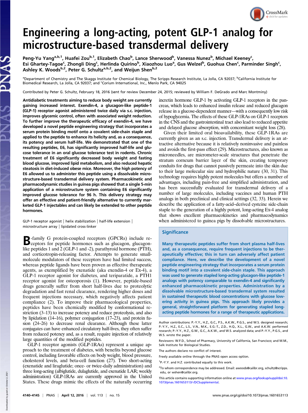 Engineering a Long-Acting, Potent GLP-1 Analog for Microstructure-Based Transdermal Delivery