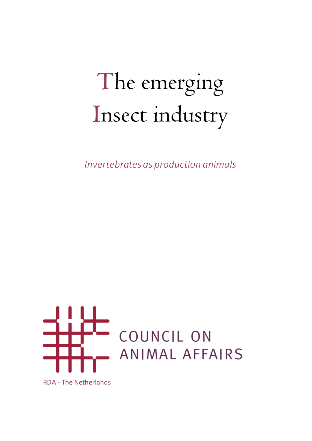 RDA Advisory Report the Emerging Insect Industry