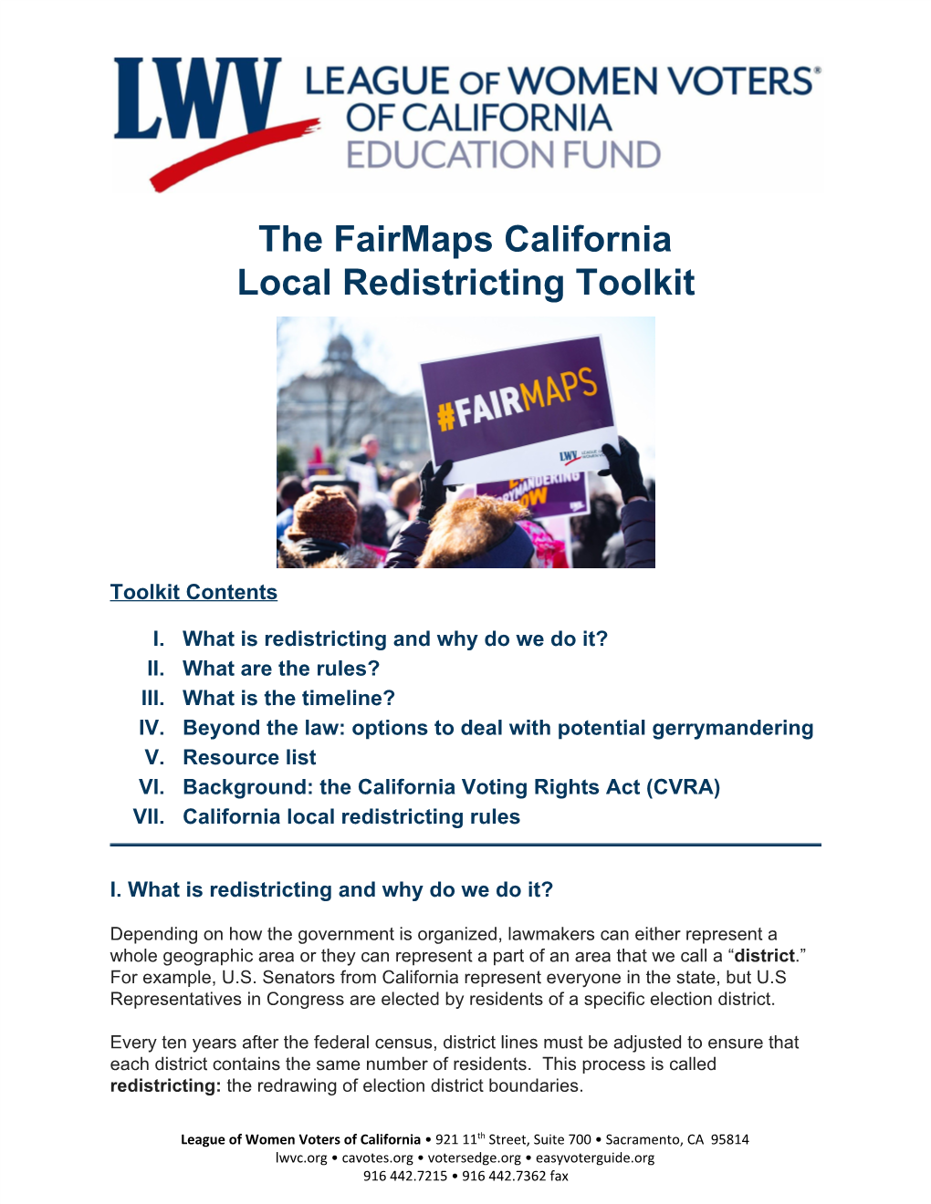 The Fairmaps California Local Redistricting Toolkit