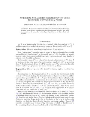 Universal Unramified Cohomology of Cubic Fourfolds Containing a Plane