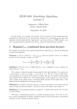 IEOR 8100: Scheduling Algorithms Lecture 4
