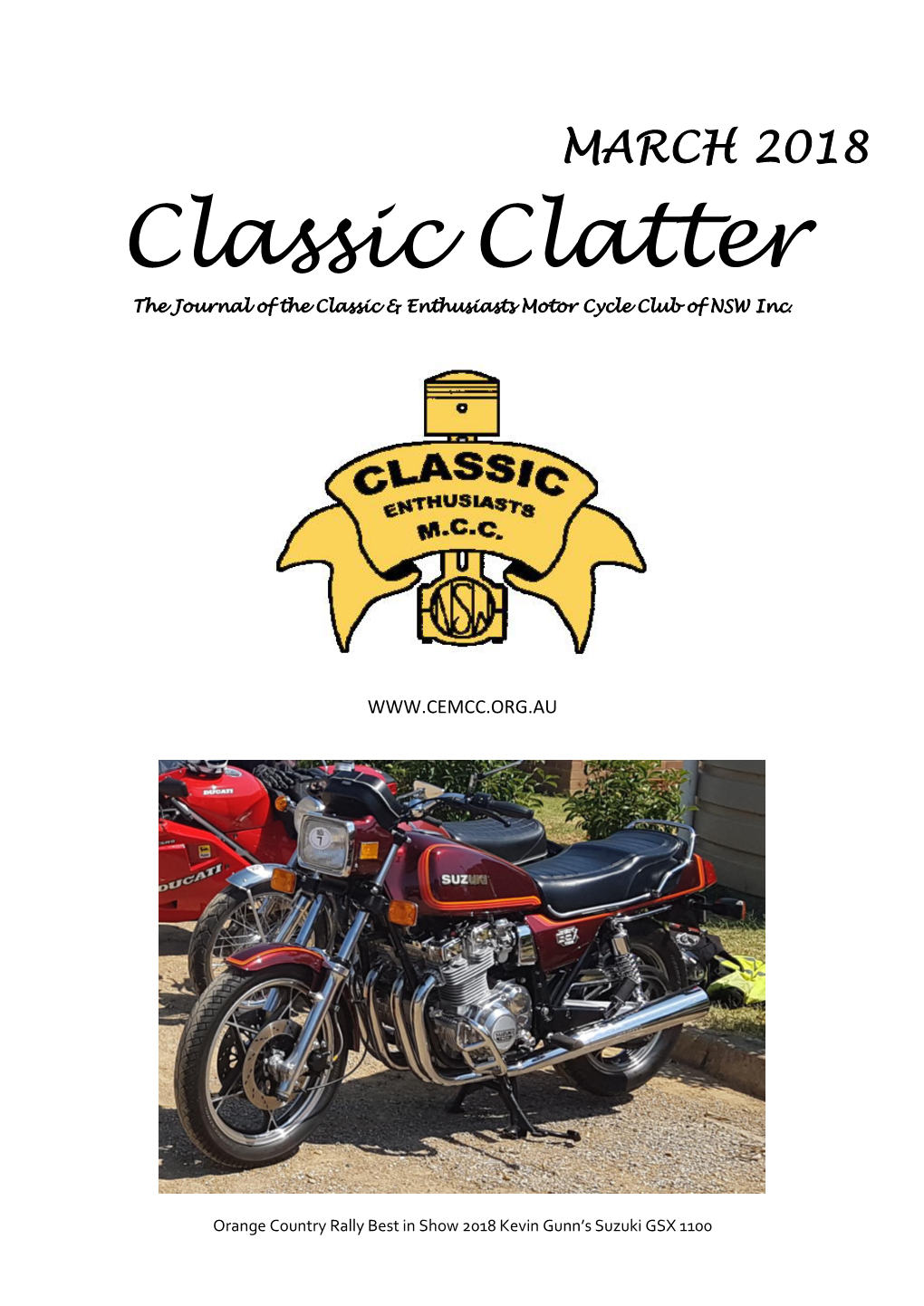 Classic Clatter the Journal of the Classic & Enthusiasts Motor Cycle Club of NSW Inc