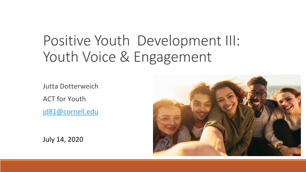 PYD 101 Web Series: Youth Voice & Engagement