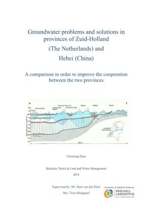 Groundwater Problems and Solutions in Provinces of Zuid-Holland (The Netherlands) and Hebei (China)