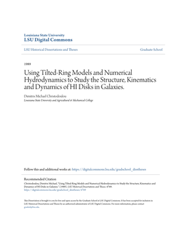 Using Tilted-Ring Models and Numerical Hydrodynamics to Study the Structure, Kinematics and Dynamics of HI Disks in Galaxies