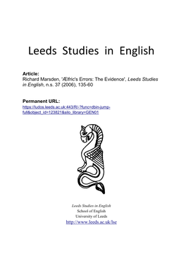 Leeds Studies in English