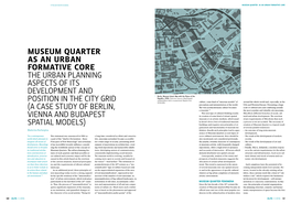 Museum Quarter As an Urban Formative Core the Urban Planning Aspects of Its Development and 1 Berlin