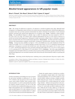 Alcohol Brand Appearances in US Popular Musicadd 3649 1..10